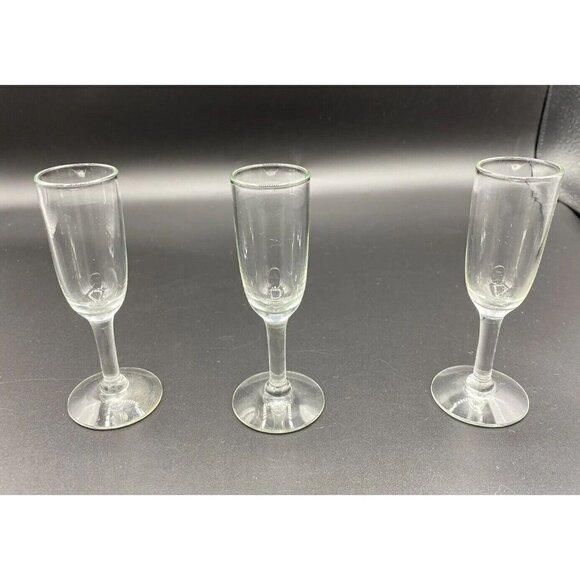 Vintage Cordial Glasses Shot Liqueur Lot 3 Clear Stemmed Wedding Crafts - Picture 10 of 11